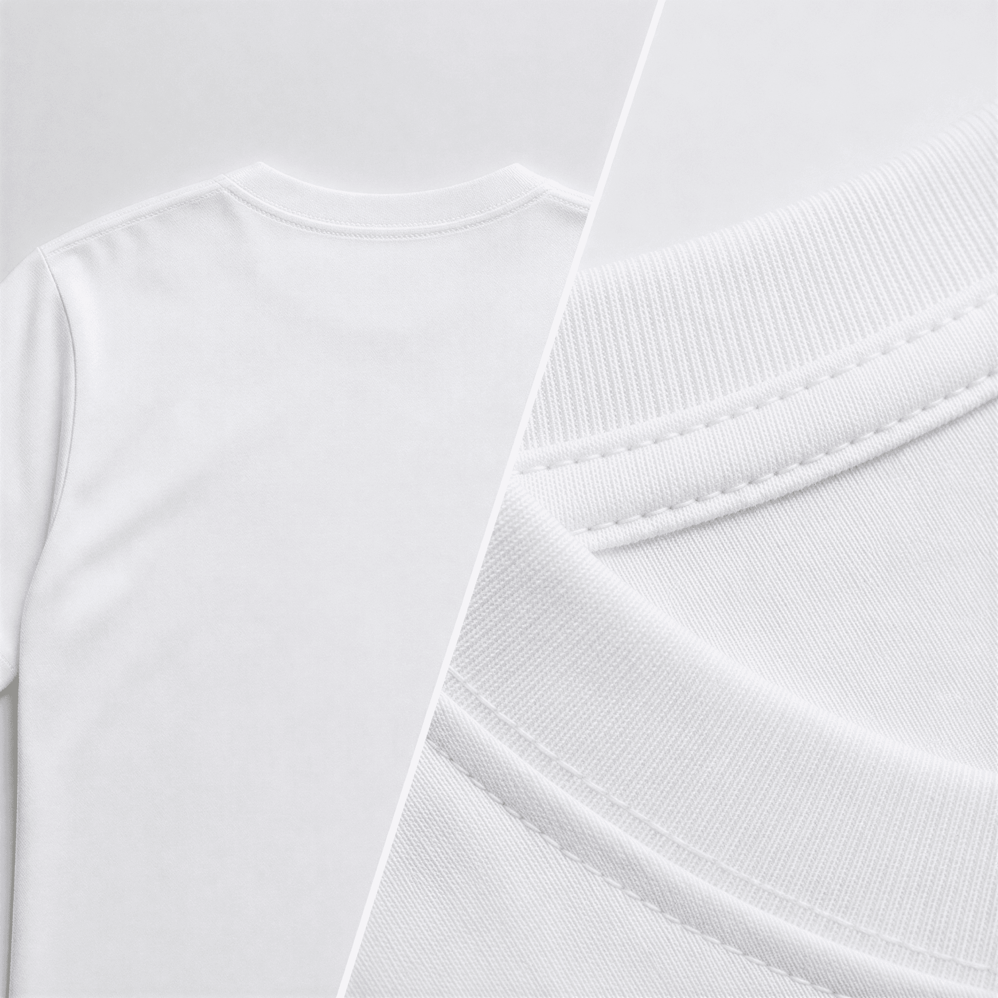 Foto de detalhe — camiseta básica na cor branca