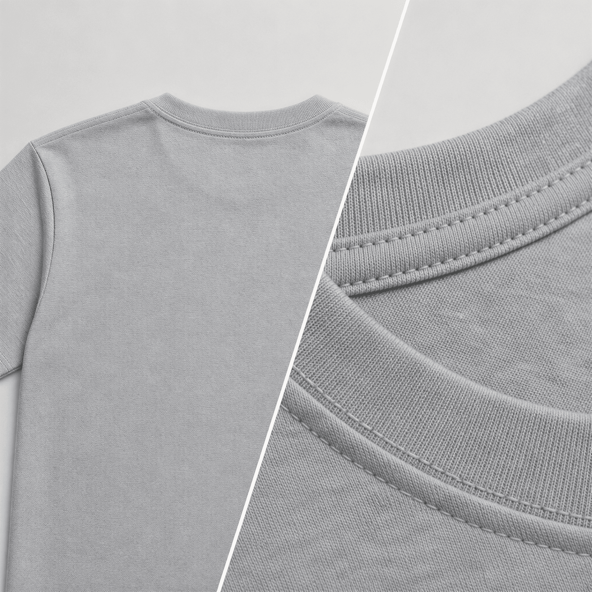 Foto de detalhe — camiseta básica na cor cinza