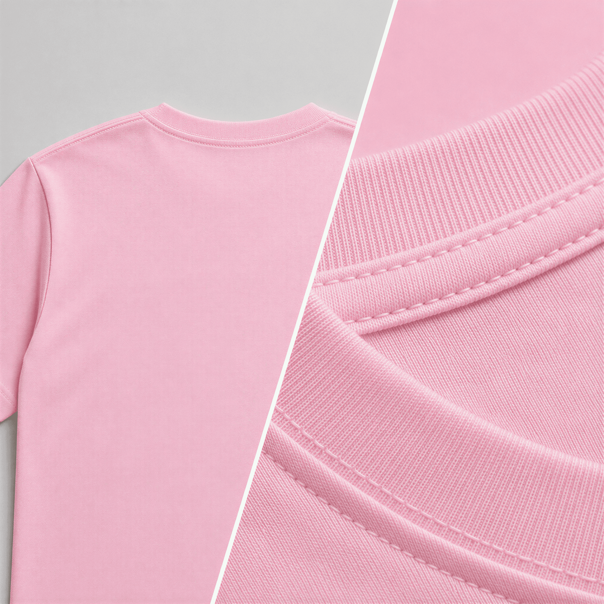 Foto de detalhe — camiseta básica na cor rosa